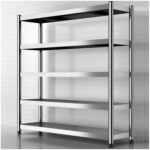 5-Tier Adjustable Stainless Steel Shelving Unit - Standing Shelf for Home Kitchen Office Ga Restaurant & Warehouse Sto Soluts