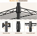 6-Shelf Storage Unit With Height Adjustable Shelves Levelling Feet,6-Tier Wire Shelving Unit,Metal Kitchen Rack with PP Shelf Liners,Storage Shelf for Pantry,Black 60 * 45 * 183CM - Image 9
