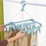 Foldable Laundry Hanger Drying Racks with 32 Clips,Baby Clothes Drying Rack,Laundry Clothes Hangers for Drying Socks,Towels,Bras,Diapers,Baby Clothes (2, Multi Color) - Image 5