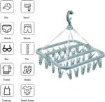 Foldable Laundry Hanger Drying Racks with 32 Clips,Baby Clothes Drying Rack,Laundry Clothes Hangers for Drying Socks,Towels,Bras,Diapers,Baby Clothes (2, Multi Color) - Image 6