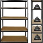 5 Tier Storage Rack Heavy Duty Shelf Steel Shelving Unit MDP Boards Adjustable Boltless Design 28”L x 12”D x 59”H