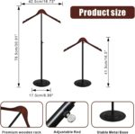 6 Pack T Shirt Display stand for Vendors, Adjustable T shirt Shoulder Stand, Portable Hanging wooden Clothes Rack, Flexible Hanger Rack for Clothing Dress Jacket Coat Retail 16.5-31 Inch, Black - Image 2