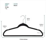 ManGotree 20-Pack Black Non-Slip Velvet Hangers 45cm With 360 Degree Rotatable Hook - Durable & Slim - Non Slip Hangers for Coat Hangers - Pant Hangers… - Image 2