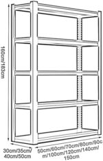 Heavy Duty 5-Tier Metal Storage Shelves Adjustable Boltless Shelving Rack for Garage Warehouse Basement & Pantry nization Easy Assembly Steel Construction - Image 2
