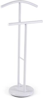 Versa Begna Modern Multi-Functional Valet with 2 Hangers or Coat Hooks for Men or Women Clothing Size 100 H x 28.5 L x 45 W cm, Steel, Black