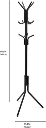 Amazon Basics Metal Coat and Clothes Stand Rack, Black, 49.5 x 49.5 x 169 cm (L x W x H) - Image 6