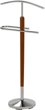 Danube Home Clary Coat Hanger| Wooden/Metal Clothing Rack with Modern Hooks For Bag, Hat, Jacket, Purse, Umbrella | Freestanding Hat Rack Coat Hanger For Entryway L47xW28xH108cm - Walnut - Image 2