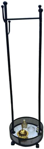Clothes Incense Burner Stand – 165cm Tall Bakhoor Hanger with Oud Incense Holder – Garment Rack for Thobe, Abaya & Accessories (Black) - Image 3