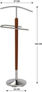 Danube Home Clary Coat Hanger| Wooden/Metal Clothing Rack with Modern Hooks For Bag, Hat, Jacket, Purse, Umbrella | Freestanding Hat Rack Coat Hanger For Entryway L47xW28xH108cm - Walnut - Image 3