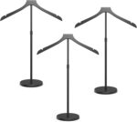 Mannequin Torso 3 Pack, Adjustable Shirt Display Stand Height 20 to 34 Inches, Cap and Gown Display Stand Stable Clothing Garment Dress Form, Coat Jacket Hanger Easy to Install, Black