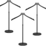 Mannequin Torso 3 Pack, Adjustable Shirt Display Stand Height 20 to 34 Inches, Cap and Gown Display Stand Stable Clothing Garment Dress Form, Coat Jacket Hanger Easy to Install, Black
