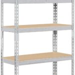 Topeakmart 5-Tier Utility Shelves, Metal Storage Shelves Garage Shelving Unit Adjustable Garage Storage Shelves Storage Racks Heavy Duty Shed Shelving- Silver, 27.5 x 12 x 60 Inch