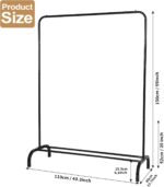 Metal Clothing Rack Garment Rack, Closet Rack Heavy Duty Hanging Racks for Clothes with Top Rod and Storage Bottom Shelf, Clothes Rail Hanger Stand Free for Hanging Coats, Skirts, Shirts 43.5 In-Black - Image 7