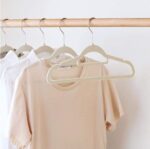 HOUSE DAY Lightweight and durable Velvet Hanger Ultra-Thin Space Saving,360degree Rotating Hook,40 Packs,Beige,Ideal for Coat,Jacket,Shirt,Dress,Trousers - Image 2