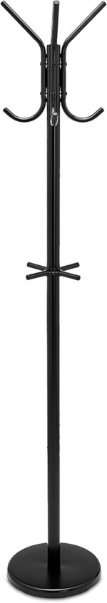 Amazon Basics Hat and Coat Stand Rack, Black, 29.5 x 29.5 x 167 cm (L x W x H) - Image 2