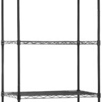 14" D×24" W×60" H Wire Shelving Unit Metal Commercial Shelf with 5 Tier Layer Rack Strong Steel for Restaurant Garage Pantry Kitchen Garage，Black