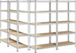 Heavy-Duty 5-Tier Shelving Units, Set of 4 Steel Storage Racks, Boltless Assembly, Adjustable Shelves for Garage & Shed, 1325 kg Load Capacity - Silver Storage Solution - Image 7