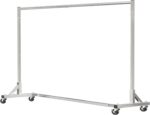 Simple Trending Industrial Grade Z Base 70in extra long Clothes Garment Rack, Commercial Grade Rolling Clothing Rack, Heavy Duty 450lb Load with Wheels, Chrome - Image 2