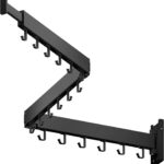 LIENAHU Wall Mounted Clothes Drying Rack, Folding Laundry Hanger, Retractable and Collapsible Clothing Rack (Black, With Hooks)