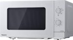 Panasonic NN-SM23QMEPG 20L Solo Microwave with Glass Bowl, 800W, Defrost Setting, 5 Power Levels, Rotary, Compact Design, Timer, Silver