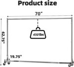 Simple Trending Industrial Grade Z Base 70in extra long Clothes Garment Rack, Commercial Grade Rolling Clothing Rack, Heavy Duty 450lb Load with Wheels, Chrome - Image 7
