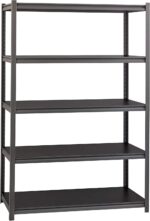 Heavy duty Boltless Angle Shelf Bolt Free Rack 76x 35x 152Meter 5 & 4 levels Warehouse Garage Storage Rack Capacity per shelf 374 kg (Black 5 Layer, 90 x 45 x 200 CM) - Image 3