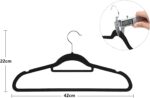 HOUSE DAY Clothes Hangers Pack of 100 Velvet Coat Hangers Black Non-Slip Space Saving Hangers Adult Hangers L16.8 D1/4" - Image 5