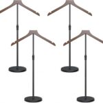 OLV 4 Pack Shirt Display Stand, 18-34 Inch Height Adjustable Mannequin Torso Stand for Vendors Shop, T Shirt Display Dress Form Steaming Clothes Holder, Jacket Coat Hanger, Brown
