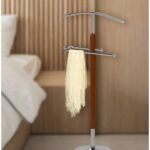 Danube Home Clary Coat Hanger| Wooden/Metal Clothing Rack with Modern Hooks For Bag, Hat, Jacket, Purse, Umbrella | Freestanding Hat Rack Coat Hanger For Entryway L47xW28xH108cm - Walnut