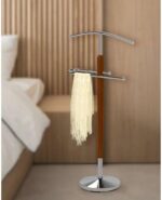 Danube Home Clary Coat Hanger| Wooden/Metal Clothing Rack with Modern Hooks For Bag, Hat, Jacket, Purse, Umbrella | Freestanding Hat Rack Coat Hanger For Entryway L47xW28xH108cm - Walnut