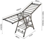 Clothes Drying Stand منشر غسيل قابل للطي with Adjustable Folding Wings Clothes Hanger clothes rack, no installation of wing shaped drying clothes rack for home bedroom balcony.(Gun gray) - Image 9