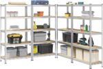 Heavy-Duty 5-Tier Shelving Units, Set of 4 Steel Storage Racks, Boltless Assembly, Adjustable Shelves for Garage & Shed, 1325 kg Load Capacity - Silver Storage Solution - Image 4