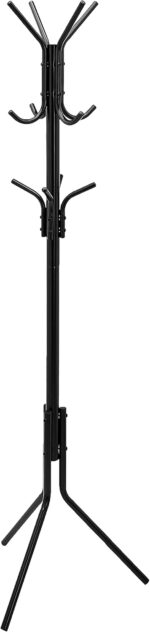 Amazon Basics Metal Coat and Clothes Stand Rack, Black, 49.5 x 49.5 x 169 cm (L x W x H)
