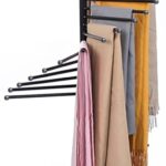 Freestanding Scarf Display Rack, Metal Scarf Racks, Spiral Scarf Holder, Hijab Stand for Clothing Store Commercial Home, Space Saving Shelves (42x170cm/17x67in, Black)