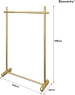 Beauenty Golden Garment Racks, Strong Clothes Hanger Stand Cloth Rack For Hanging Clothes Rail Hanger Rack Hanger Stand Home Entryway Boutique (Long-120CM) - Image 2