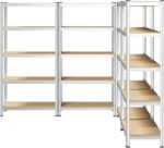Heavy-Duty 5-Tier Shelving Units, Set of 4 Steel Storage Racks, Boltless Assembly, Adjustable Shelves for Garage & Shed, 1325 kg Load Capacity - Silver Storage Solution - Image 5