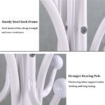 Jorunb Coat Hanger Stand Bedroom Clothes Hanger Stand Metal Coat Rack Stand Free Standing Hall Tree for Hanging Scarf, Bag, Jacket, Home Entry-way Hat Hanger Organizer (small, white) - Image 2