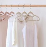 HOUSE DAY Lightweight and durable Velvet Hanger Ultra-Thin Space Saving,360degree Rotating Hook,40 Packs,Beige,Ideal for Coat,Jacket,Shirt,Dress,Trousers - Image 4