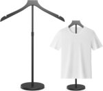 Mannequin Torso, Adjustable Shirt Display Stand Height 20 to 34 Inches, Cap and Gown Display Stand Stable Clothing Garment Dress Form, Coat Jacket Hanger Easy to Install, Black