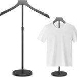 Mannequin Torso, Adjustable Shirt Display Stand Height 20 to 34 Inches, Cap and Gown Display Stand Stable Clothing Garment Dress Form, Coat Jacket Hanger Easy to Install, Black