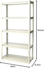 Tactix 5-Tier Storage Shelves, Industrial strength steel, Boltless Assembly, Adjustable Shelving Units, Hold upto 227 kg, Shed Warehouse Basement, Garage, White, Size: 76W x 30.5D x 152H cm- 329001 - Image 2