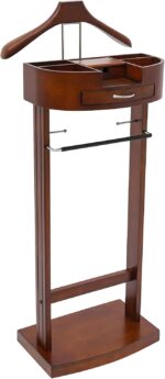 Wood Suit Rack Suit Stand for Man and Women Clothes Valet Suit with Drawer Valet Stands Men Valet Brown Suit Valet for Entryway Office Living Room - Image 6