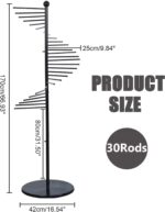 Freestanding Scarf Display Rack, Metal Scarf Racks, Spiral Scarf Holder, Hijab Stand for Clothing Store Commercial Home, Space Saving Shelves (42x170cm/17x67in, Black) - Image 3