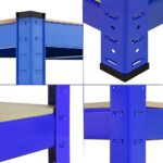 AUTOFU Garage Shelving Unit 5 Tier Garage Warehouse Office Shed Industrial Shelves Heavy Duty Metal Shelf 5 Tier Adjustable Height Boltless Racking Easy to Assemble, 150x70x30cm, Blue - Image 4