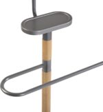 Versa Holstebro Modern Multifunctional Night Stand with 2 Hangers or Hangers for Men's or Women's Clothes, Measures (H x L x W) 112 x 28.7 x 46.5 cm, Metal and Wood, Grey - Image 4
