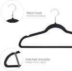 ManGotree 20-Pack Black Non-Slip Velvet Hangers 45cm With 360 Degree Rotatable Hook - Durable & Slim - Non Slip Hangers for Coat Hangers - Pant Hangers… - Image 3