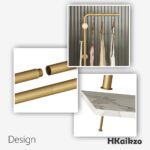 HKaikzo Coat Rack Stand, Gold Clothing Rack Freestanding with Satin Steel Finish and Natural Stable Marble Base, for Coats, Hats, Scarves, Clothes, and Handbags be Applicable Home Bedroom Hotel Hall - Image 3