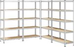 Heavy-Duty 5-Tier Shelving Units, Set of 4 Steel Storage Racks, Boltless Assembly, Adjustable Shelves for Garage & Shed, 1325 kg Load Capacity - Silver Storage Solution