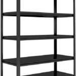 Heavy duty Boltless Angle Shelf Bolt Free Rack 76x 35x 152Meter 5 & 4 levels Warehouse Garage Storage Rack Capacity per shelf 374 kg (Black 4 Level, 76 x 35 x 152M)