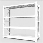 Adjustable 4Tier Heavy Duty Metal Garage Storage Shelves Industrial Utility Rack for Warehouse Pantry & ClosetSturdy White Shelving Unit 63"x79"x16"